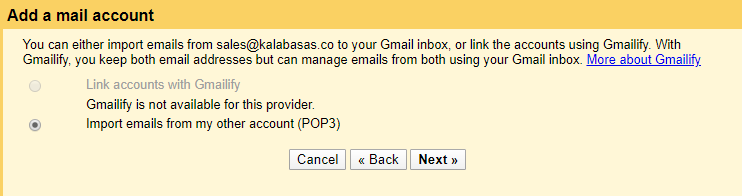 Gmail Add a Mail Account 2